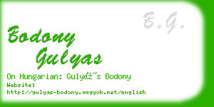 bodony gulyas business card